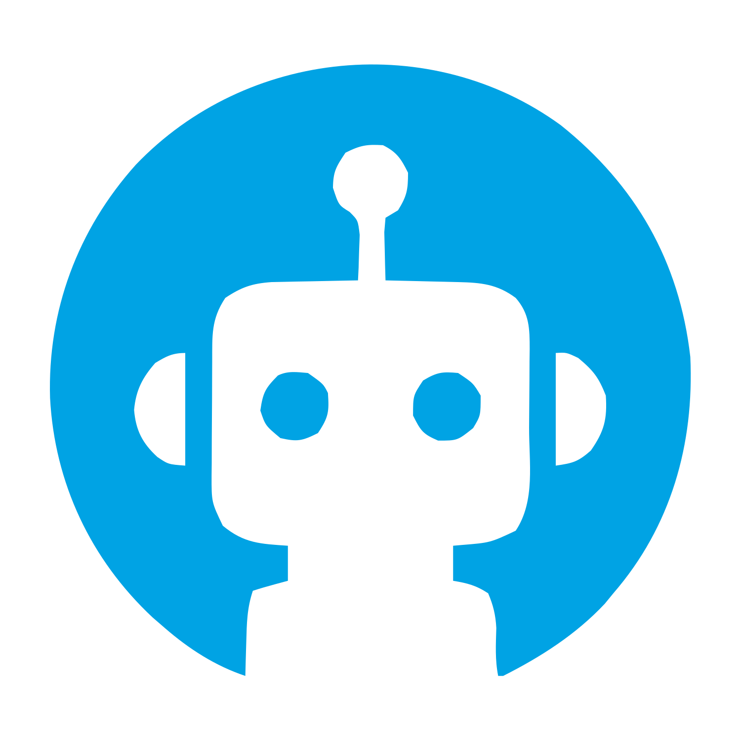 Robot Face Circle Logo #00a3e4
