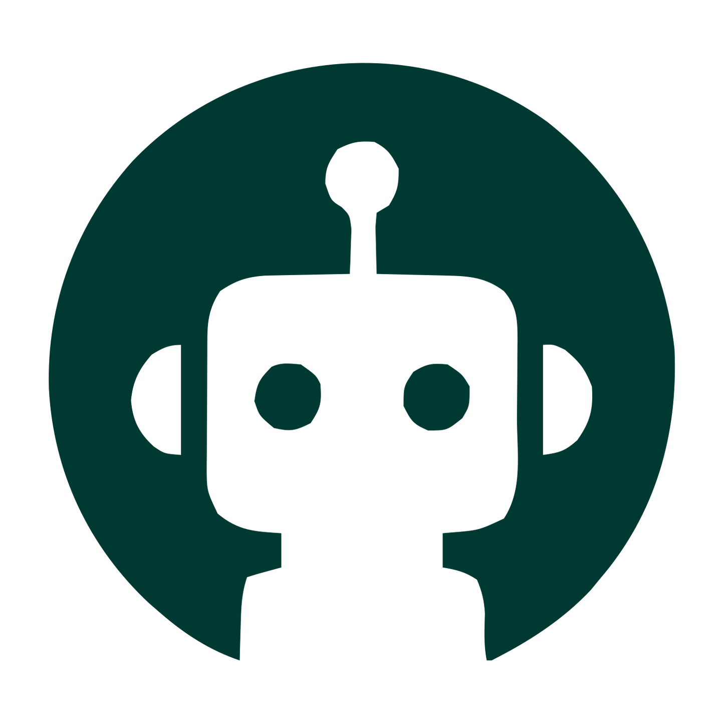 Robot Face Circle Logo #003932