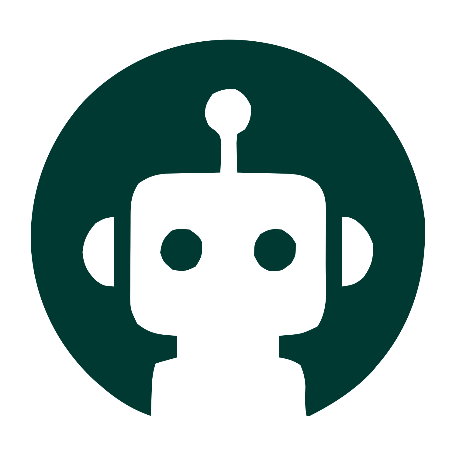 Robot Face Circle Logo #003932