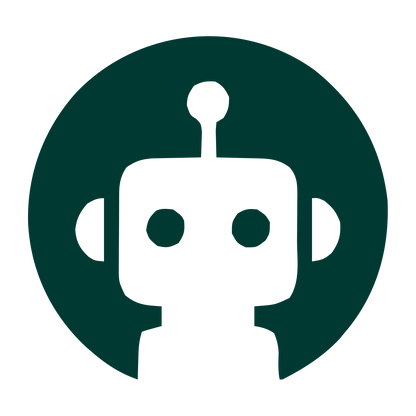 Robot Face Circle Logo #003932