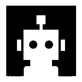 Negative Space Robot Logo
