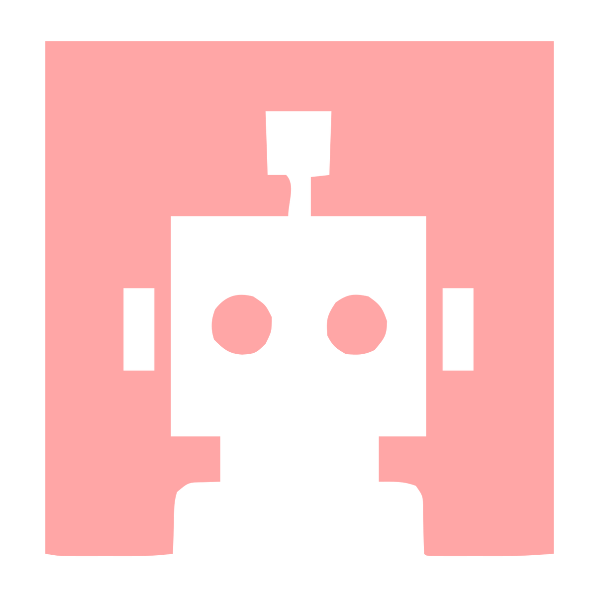 Negative Space Robot Logo #ffa6a6