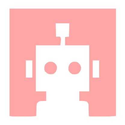 Negative Space Robot Logo #ffa6a6