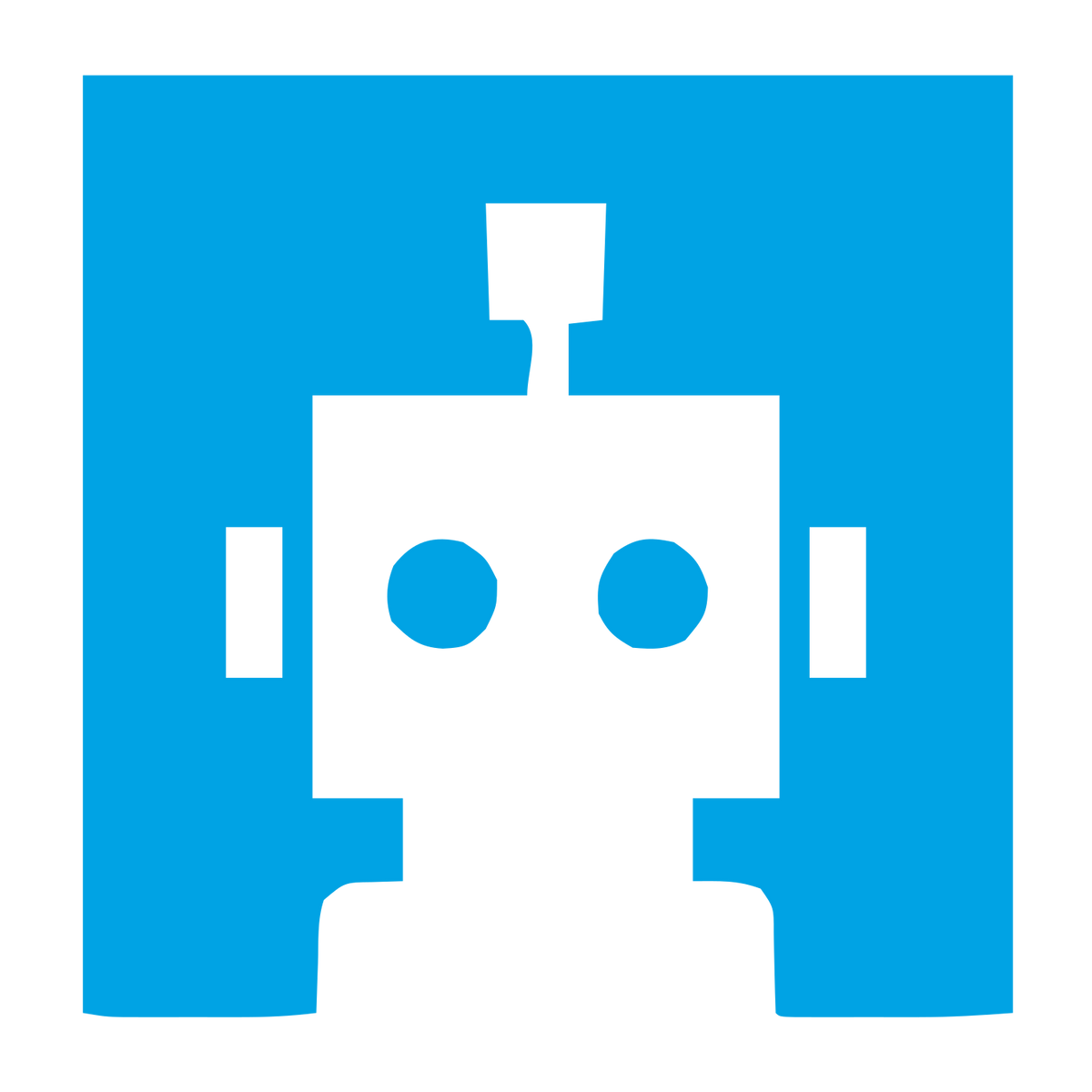 Negative Space Robot Logo #00a3e4