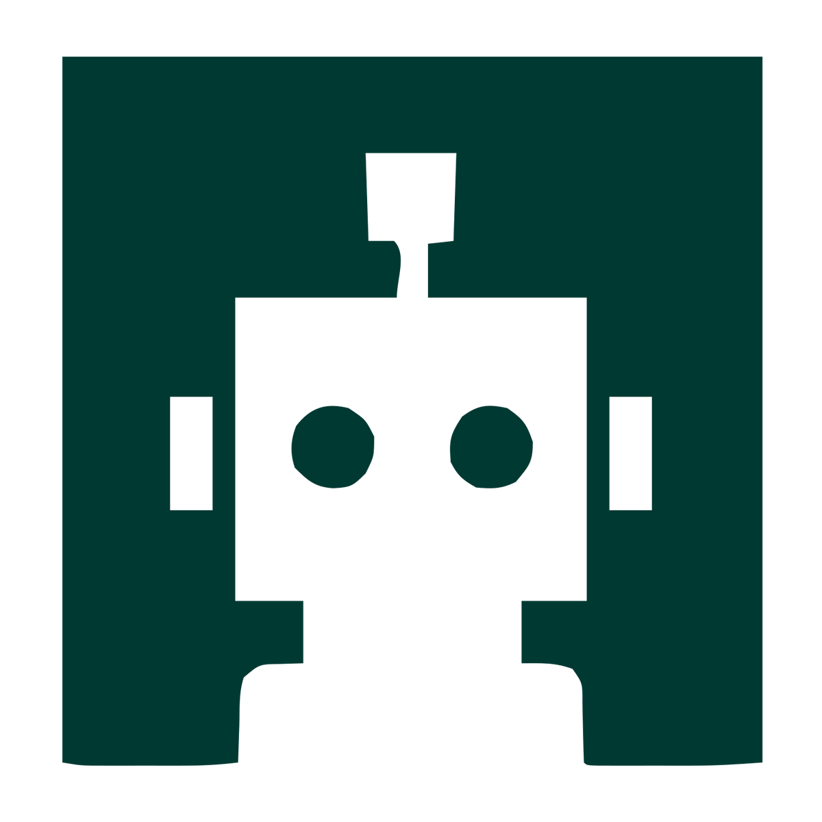 Negative Space Robot Logo #003932