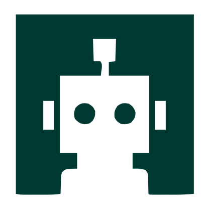Negative Space Robot Logo #003932