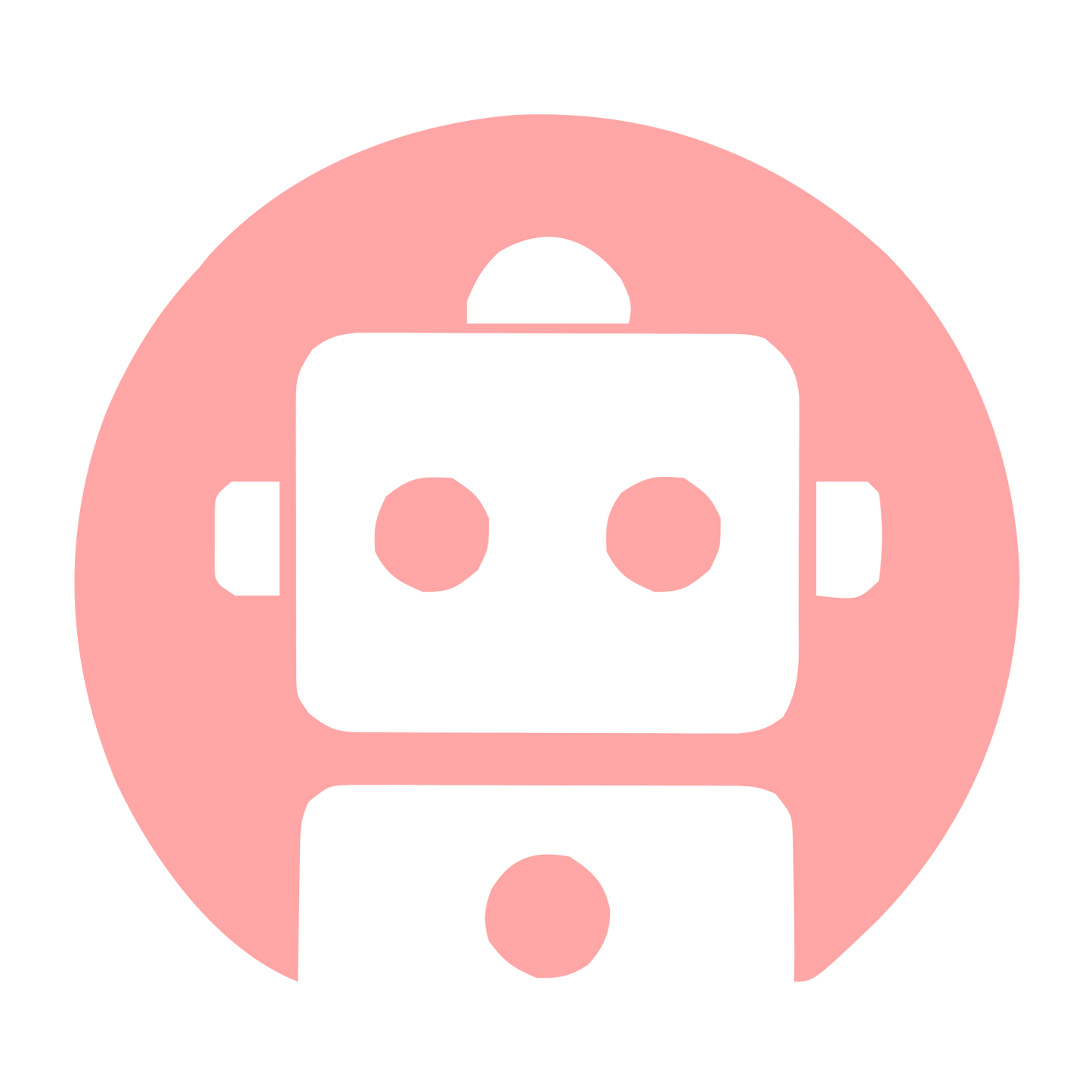 Robot Face Circle Logo #ffa6a6