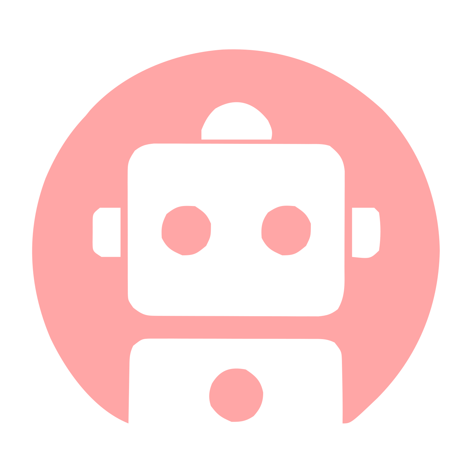 Robot Face Circle Logo #ffa6a6