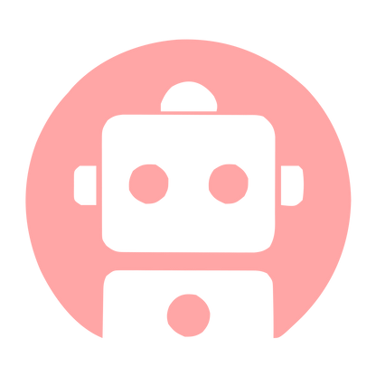 Robot Face Circle Logo #ffa6a6