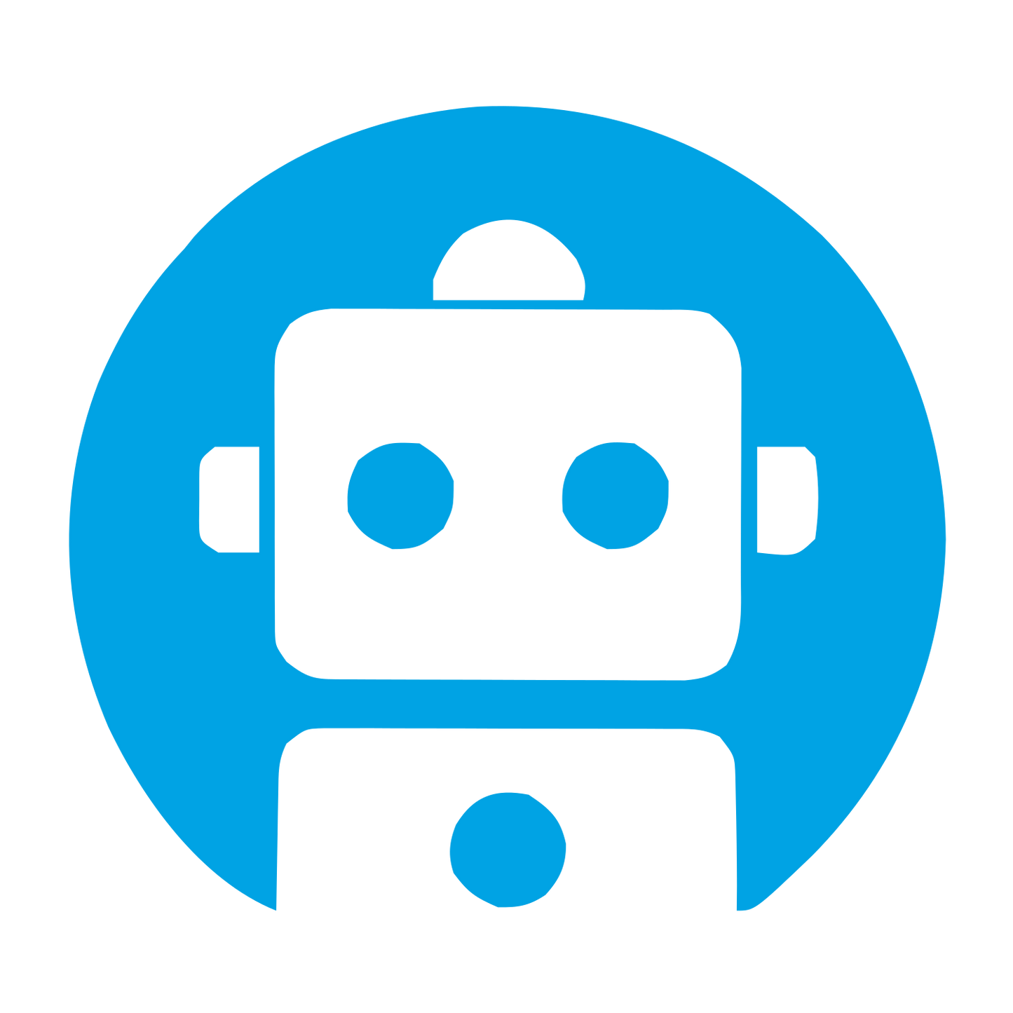 Robot Face Circle Logo #00a3e4