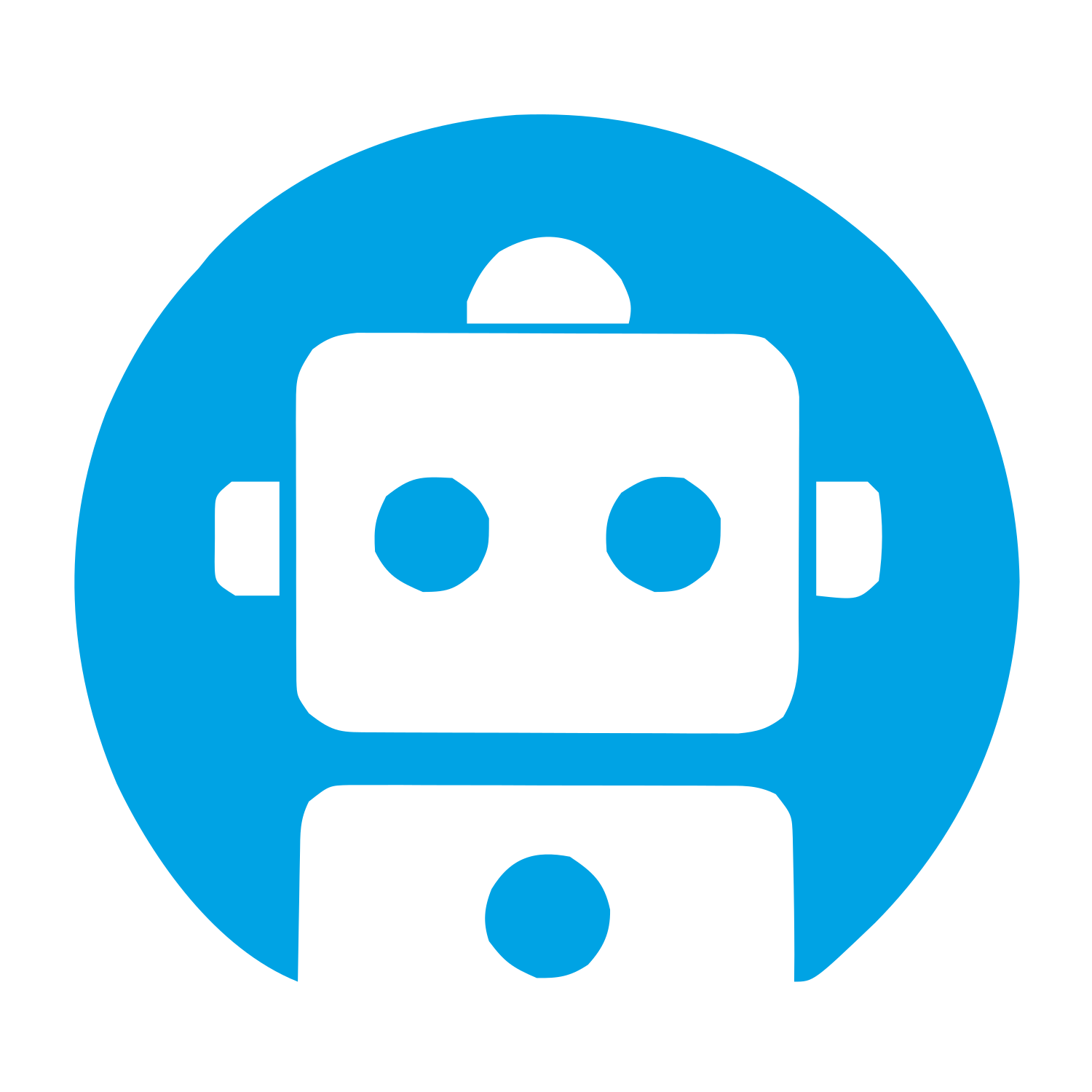 Robot Face Circle Logo #00a3e4