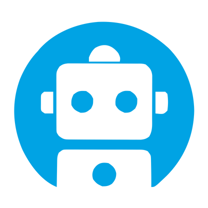 Robot Face Circle Logo #00a3e4