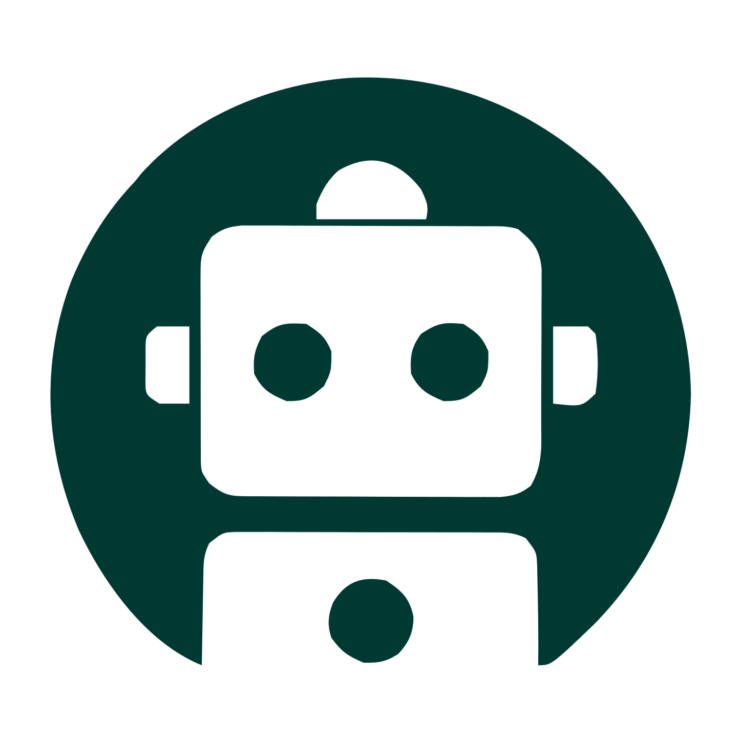 Robot Face Circle Logo #003932