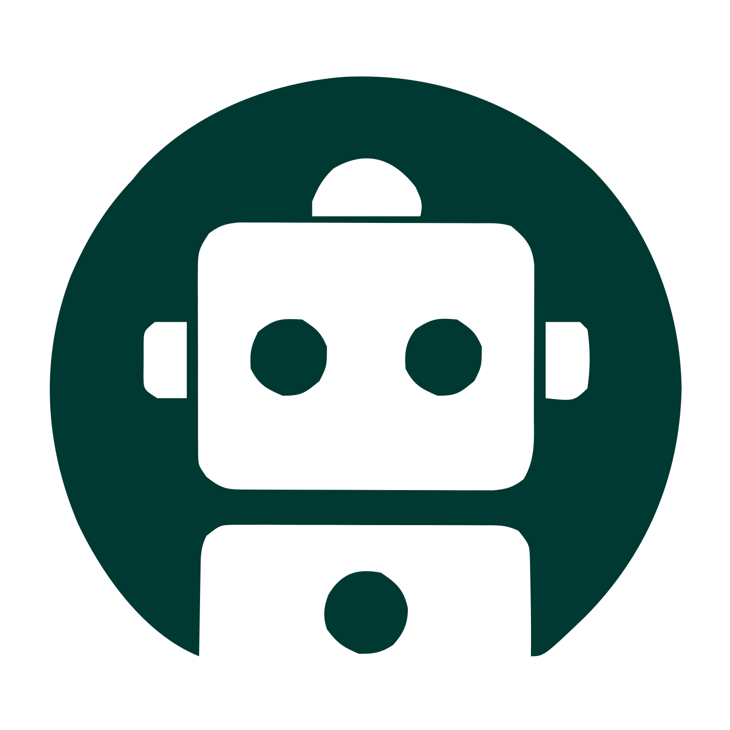 Robot Face Circle Logo #003932
