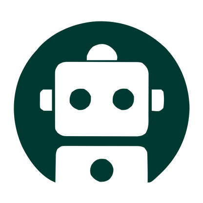 Robot Face Circle Logo #003932