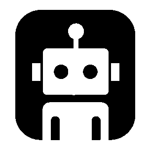 Negative Space Robot Logo