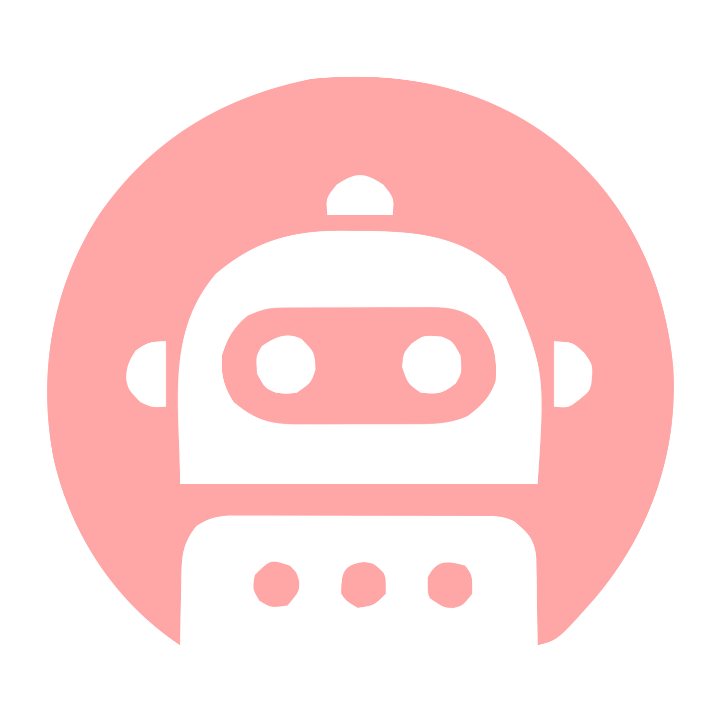 Robot Face Circle Logo #ffa6a6
