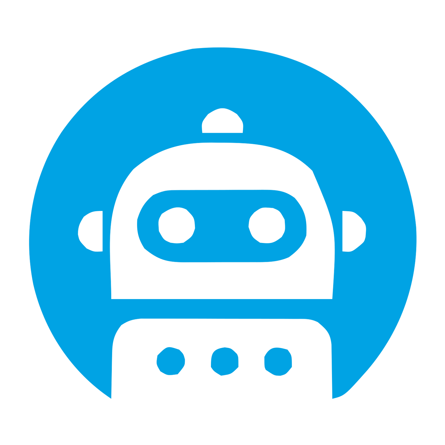 Robot Face Circle Logo #00a3e4