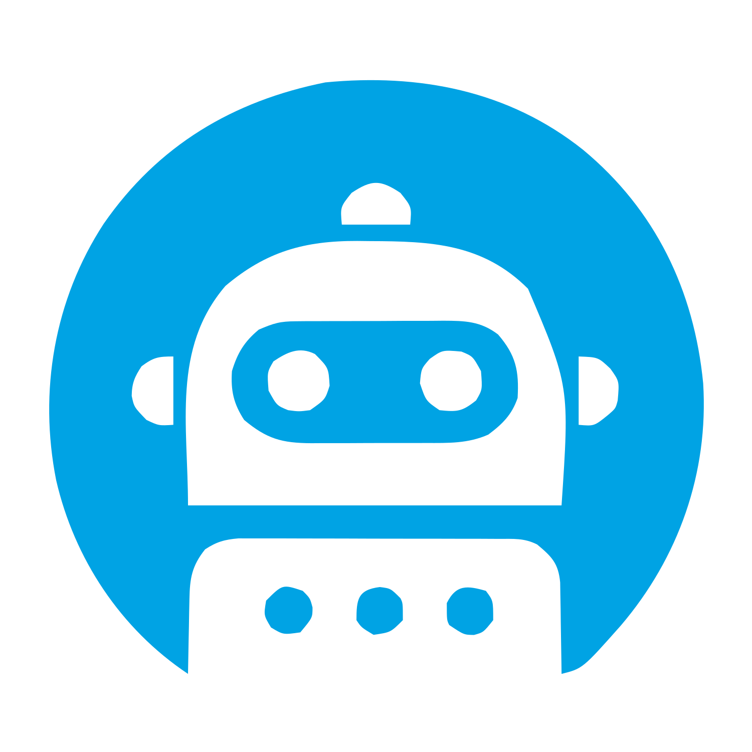Robot Face Circle Logo #00a3e4