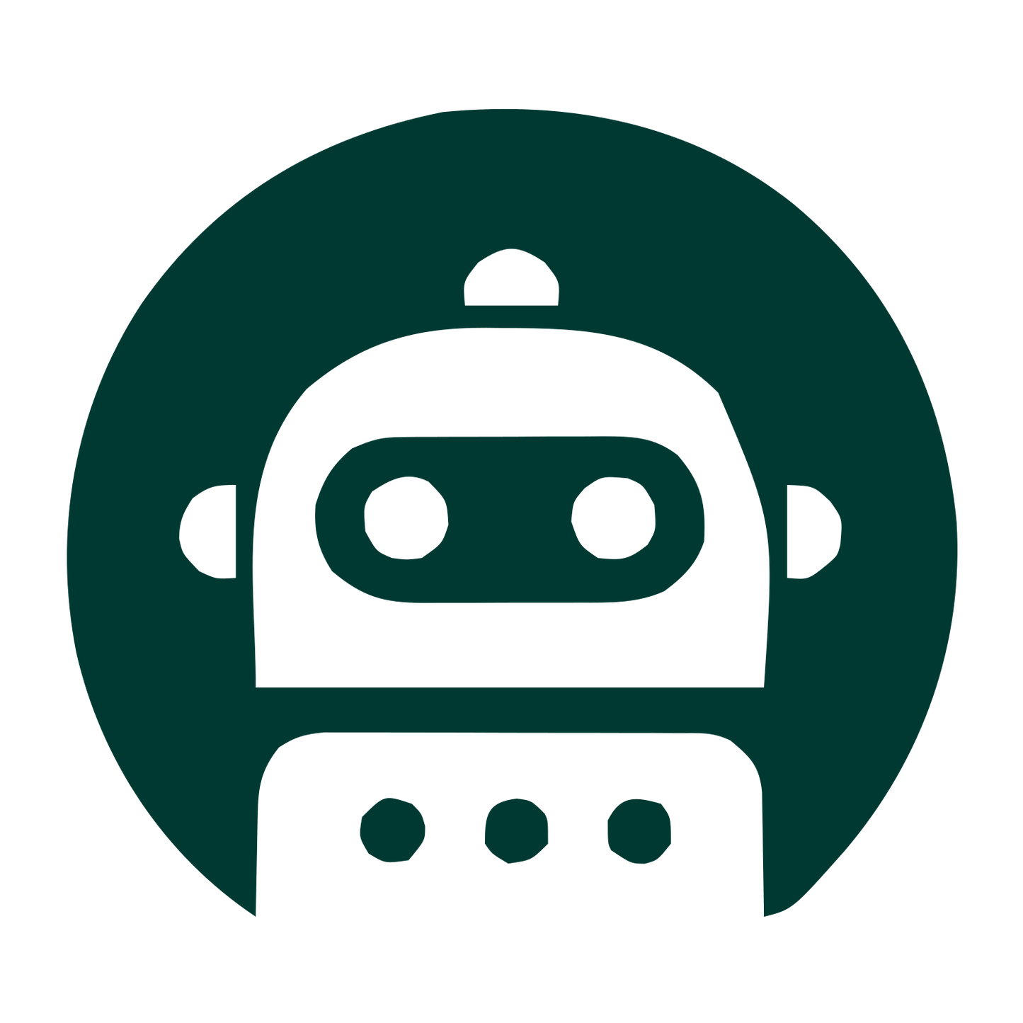 Robot Face Circle Logo #003932