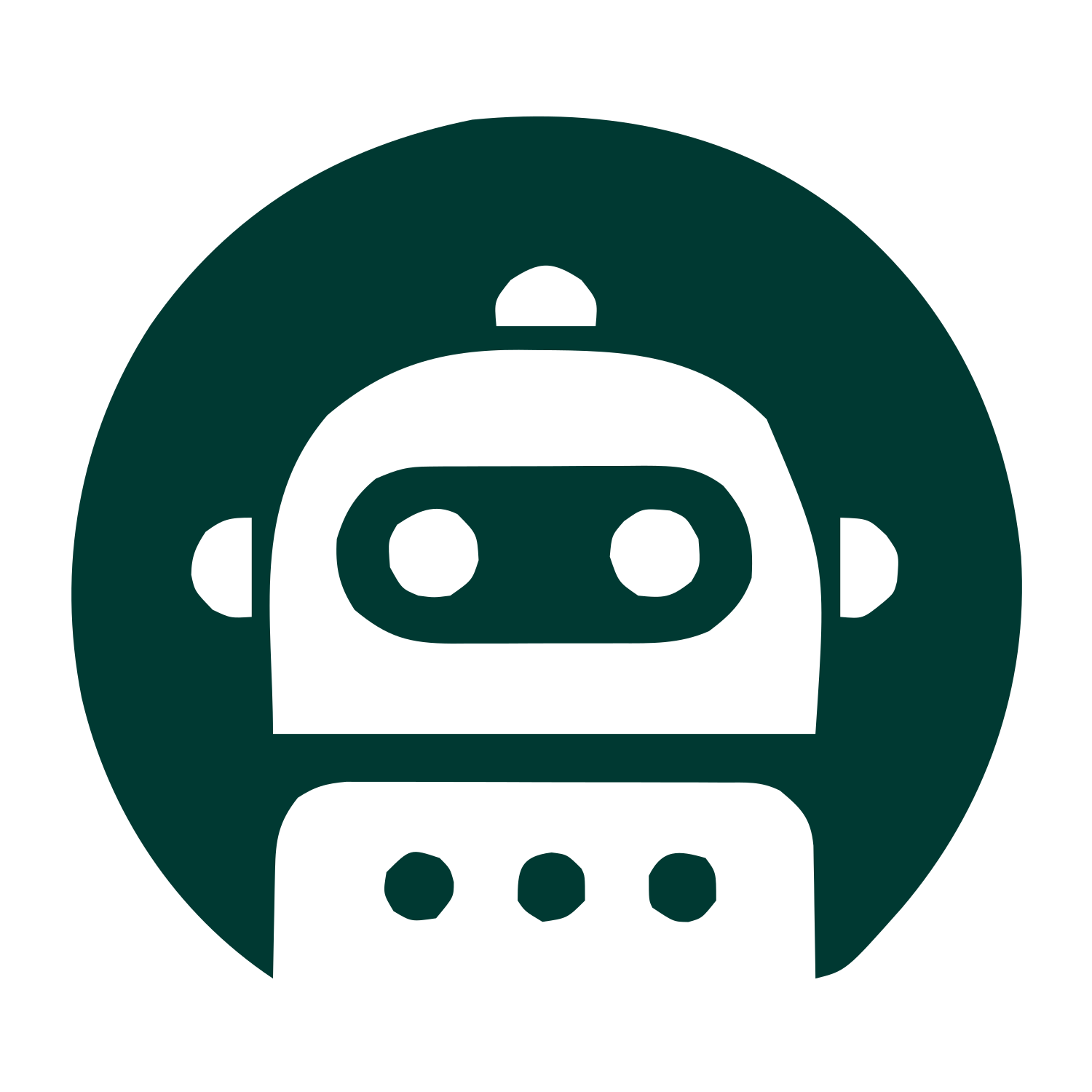 Robot Face Circle Logo #003932