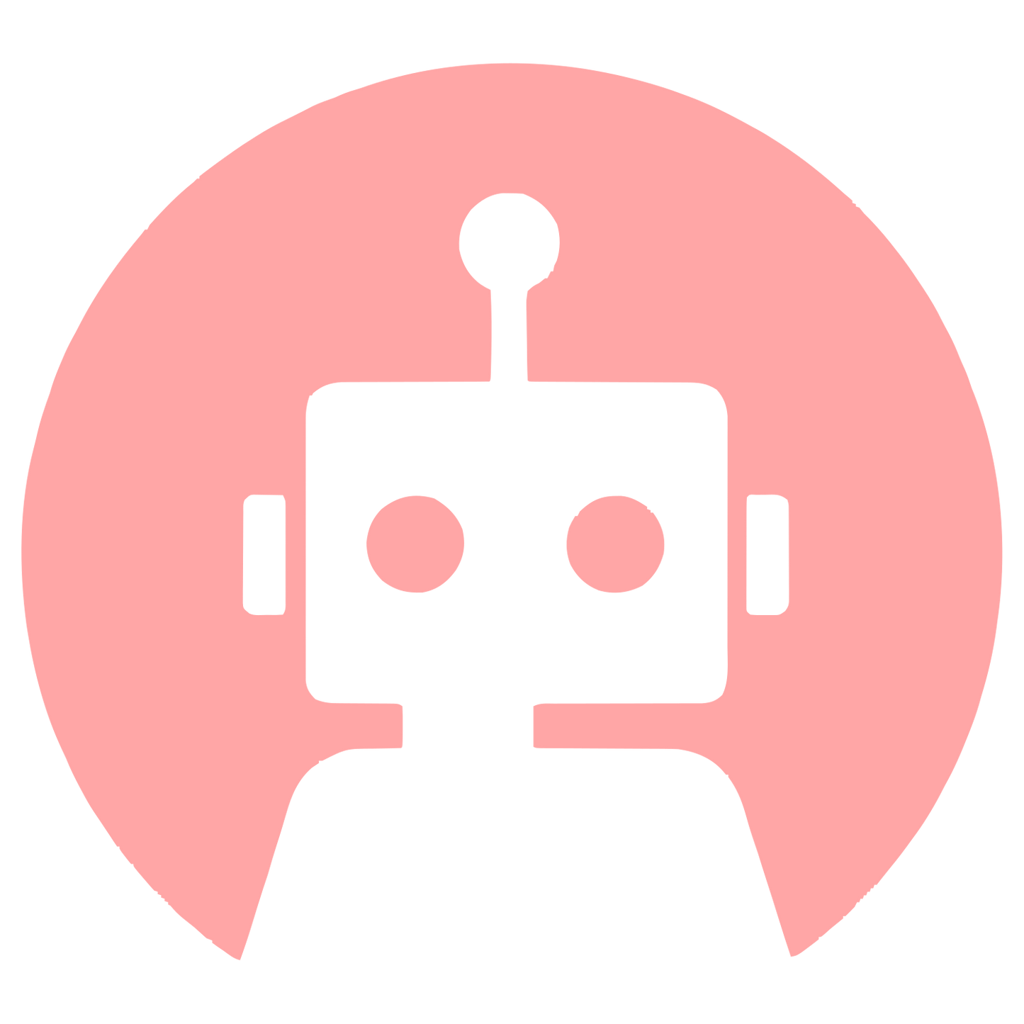 Robot Head Circle Logo #ffa6a6