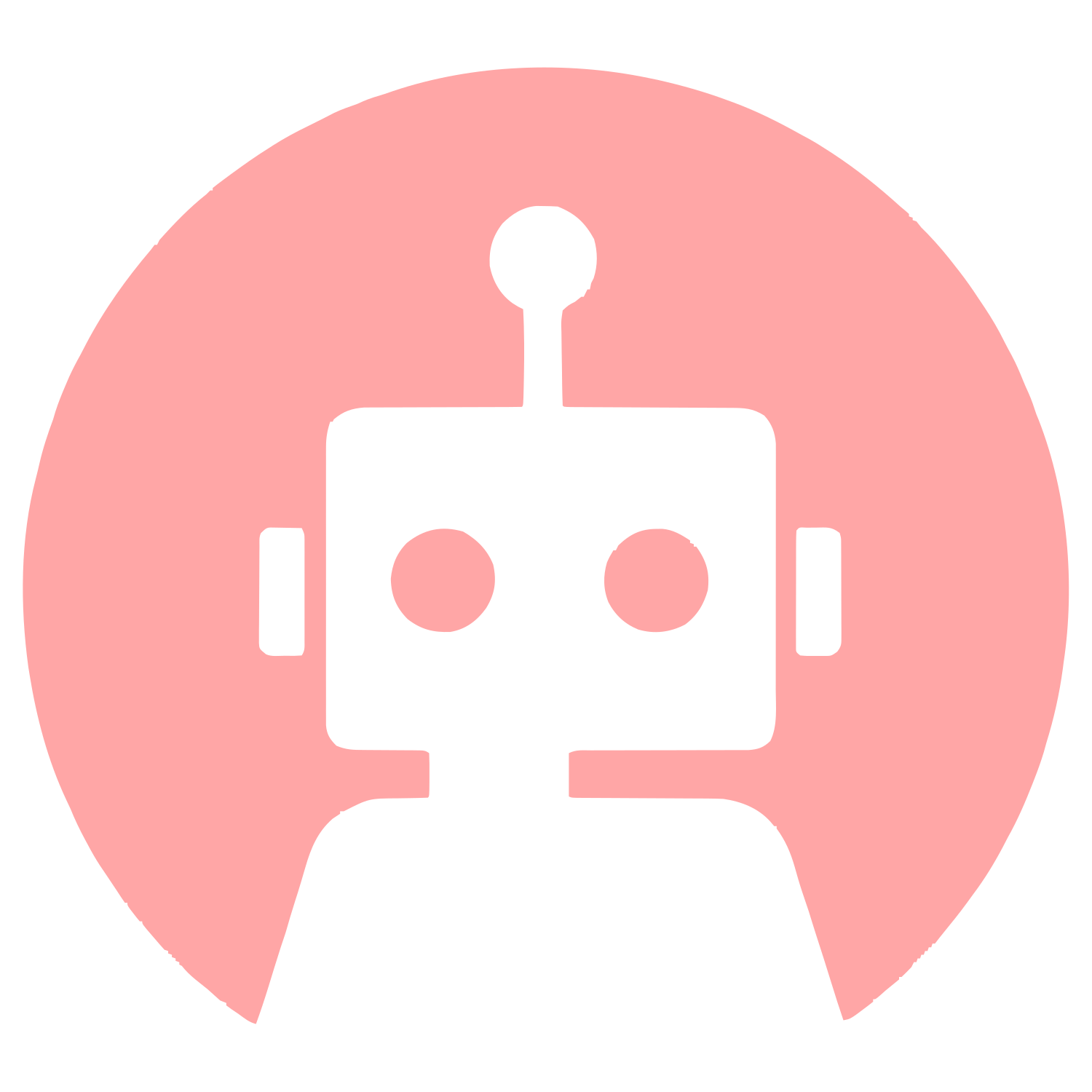 Robot Head Circle Logo #ffa6a6