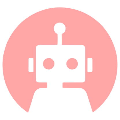 Robot Head Circle Logo #ffa6a6