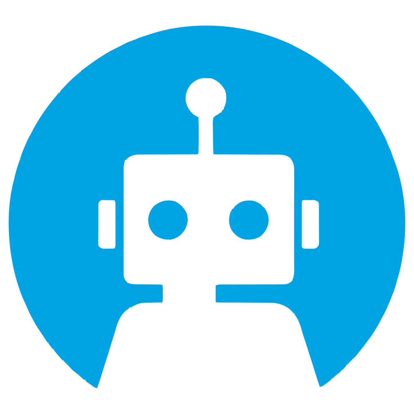 Robot Head Circle Logo #00a3e4