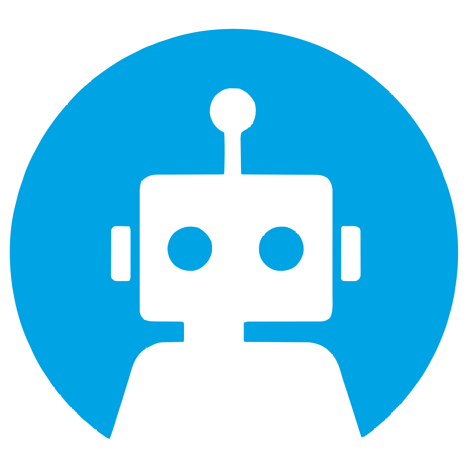 Robot Head Circle Logo #00a3e4