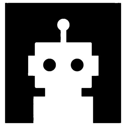 Pixel Robot Negative Space Logo