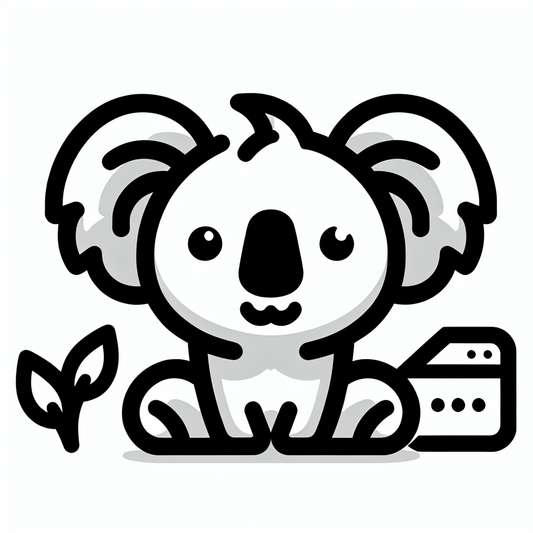 Cartoon Koala Leaf Logo