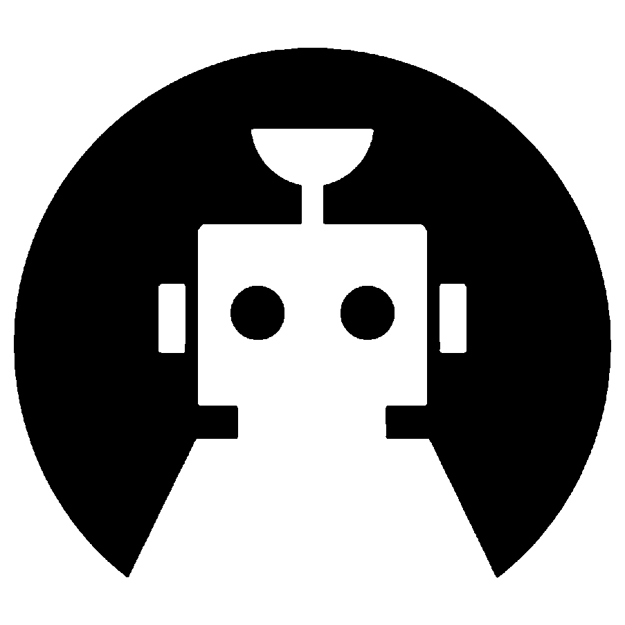 Negative Space Robot Logo
