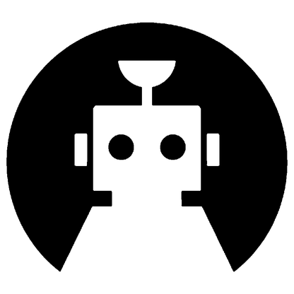Negative Space Robot Logo