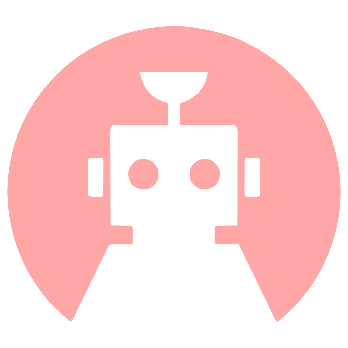 Negative Space Robot Logo #ffa6a6