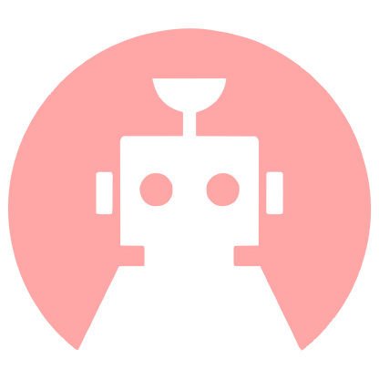 Negative Space Robot Logo #ffa6a6