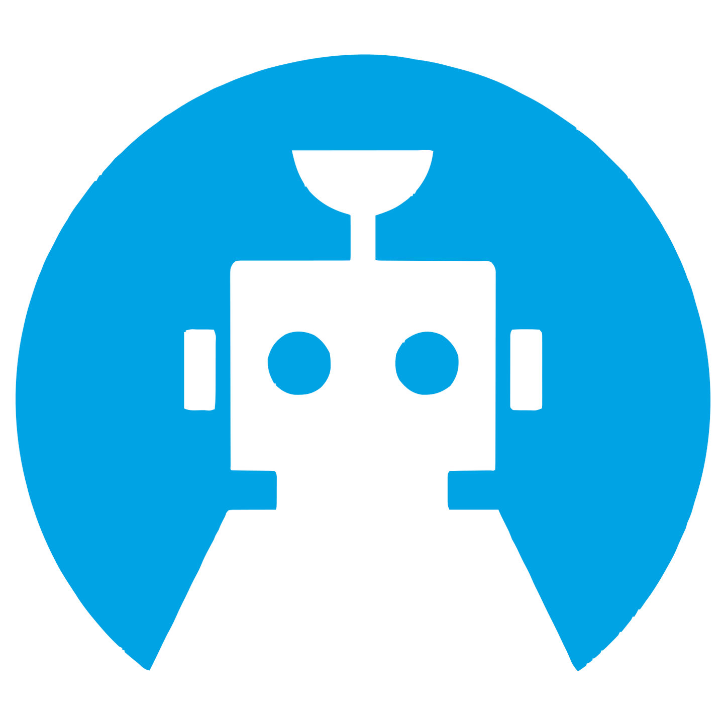 Negative Space Robot Logo #00a3e4