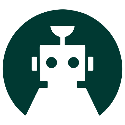 Negative Space Robot Logo #003932