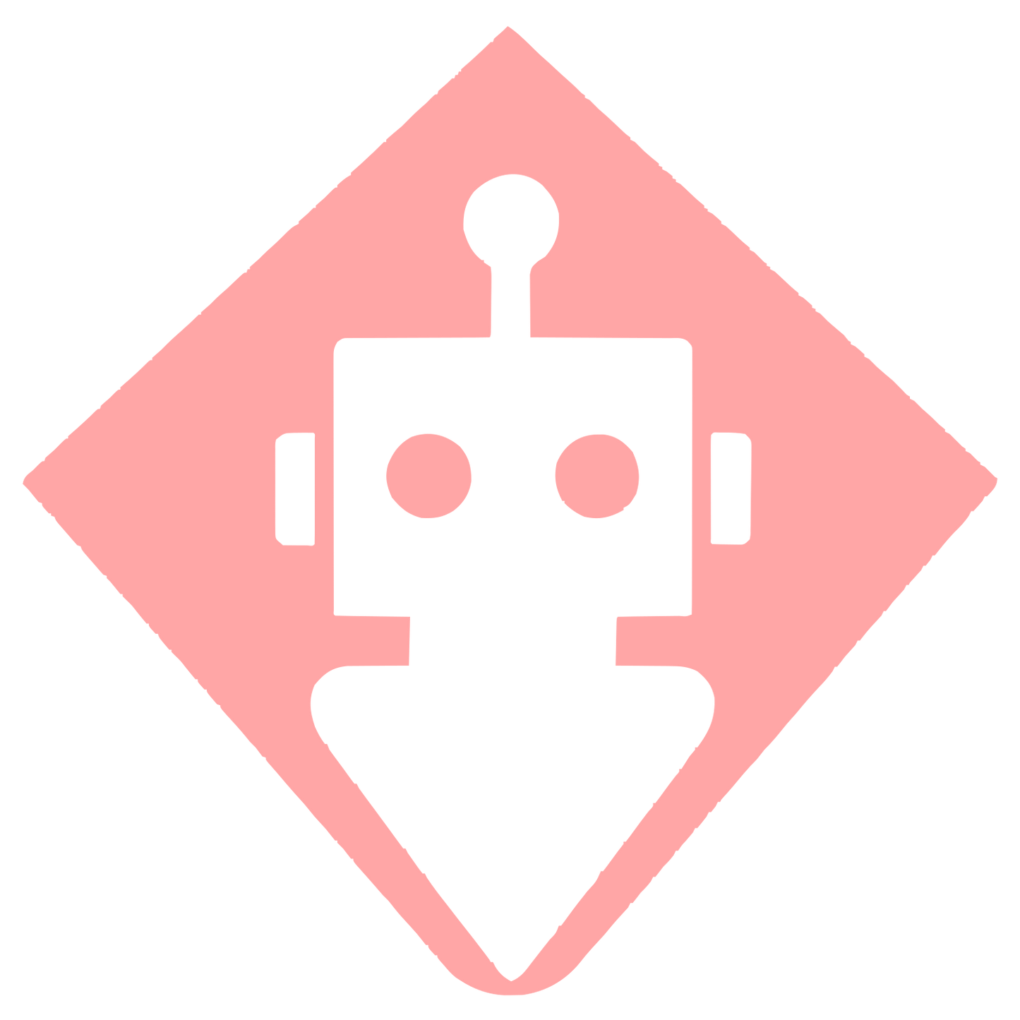 Robot Head Diamond Logo #ffa6a6