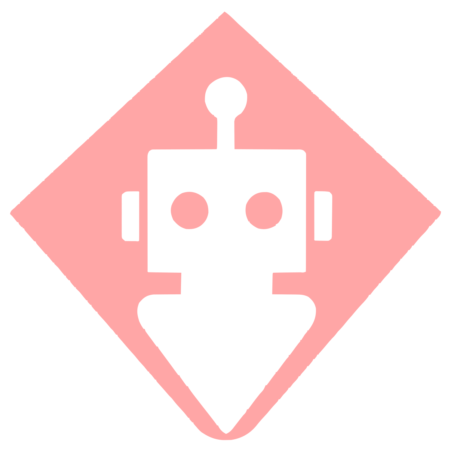 Robot Head Diamond Logo #ffa6a6