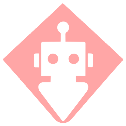 Robot Head Diamond Logo #ffa6a6