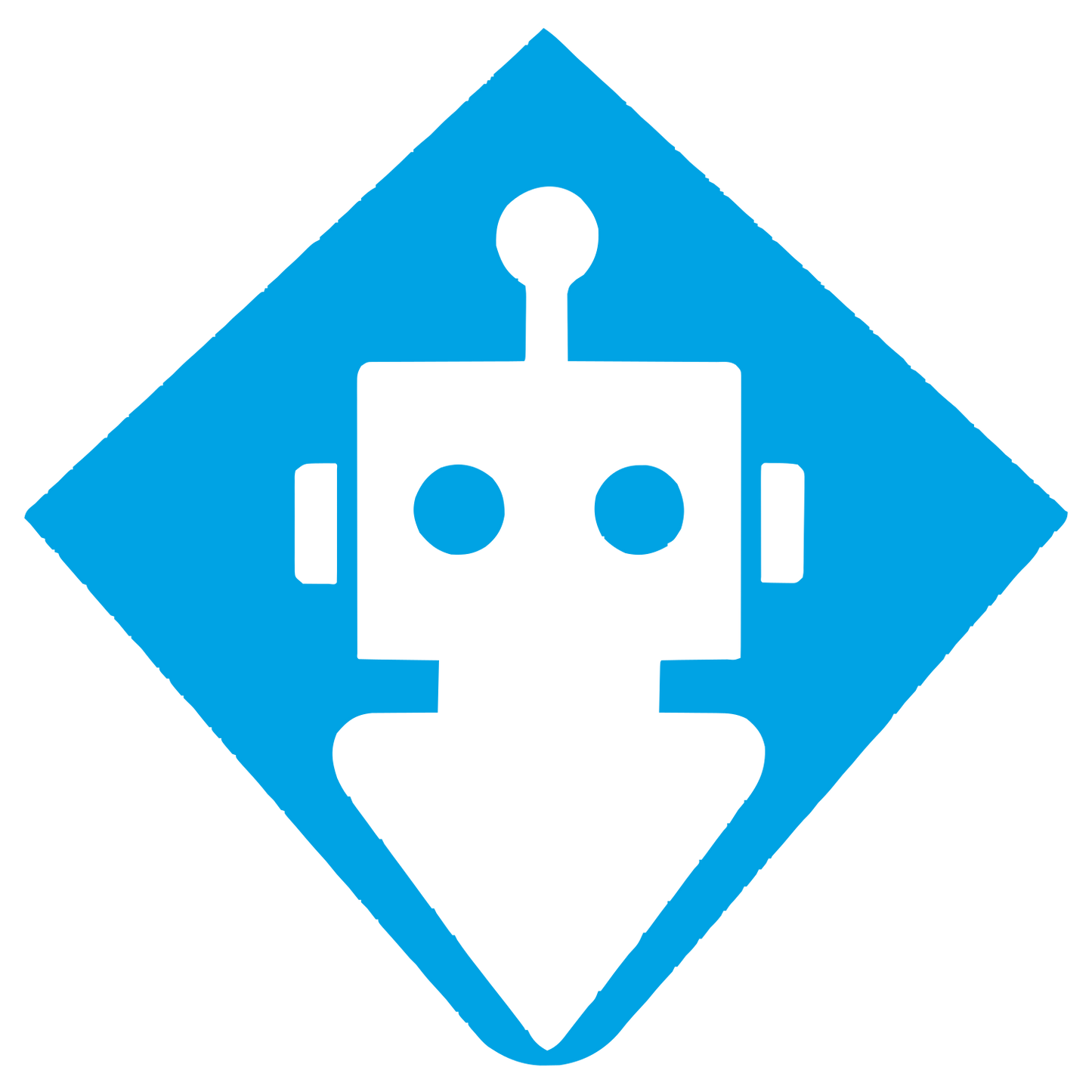 Robot Head Diamond Logo #00a3e4