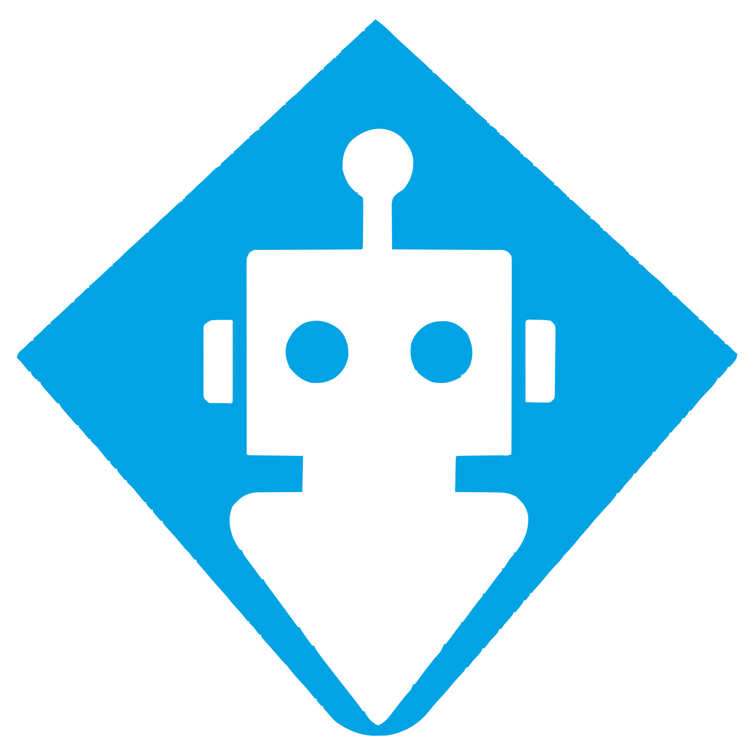 Robot Head Diamond Logo #00a3e4