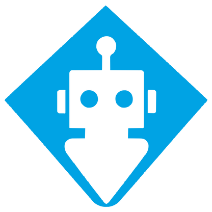 Robot Head Diamond Logo #00a3e4