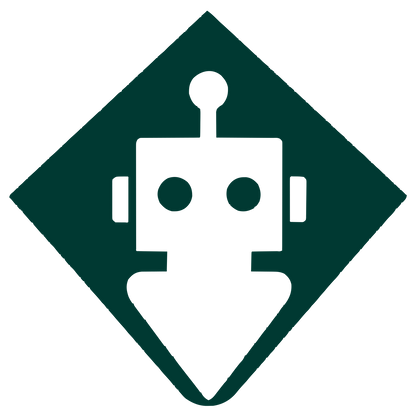 Robot Head Diamond Logo #003932