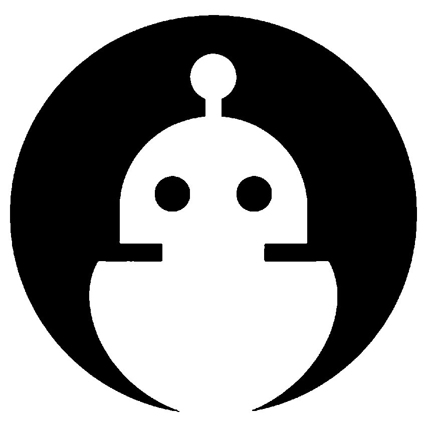 Robot Head Negative Space Logo