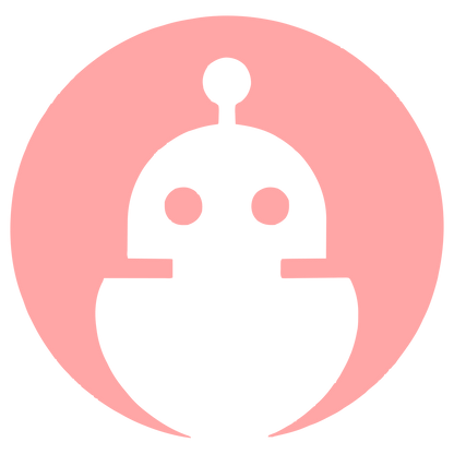 Robot Head Negative Space Logo #ffa6a6