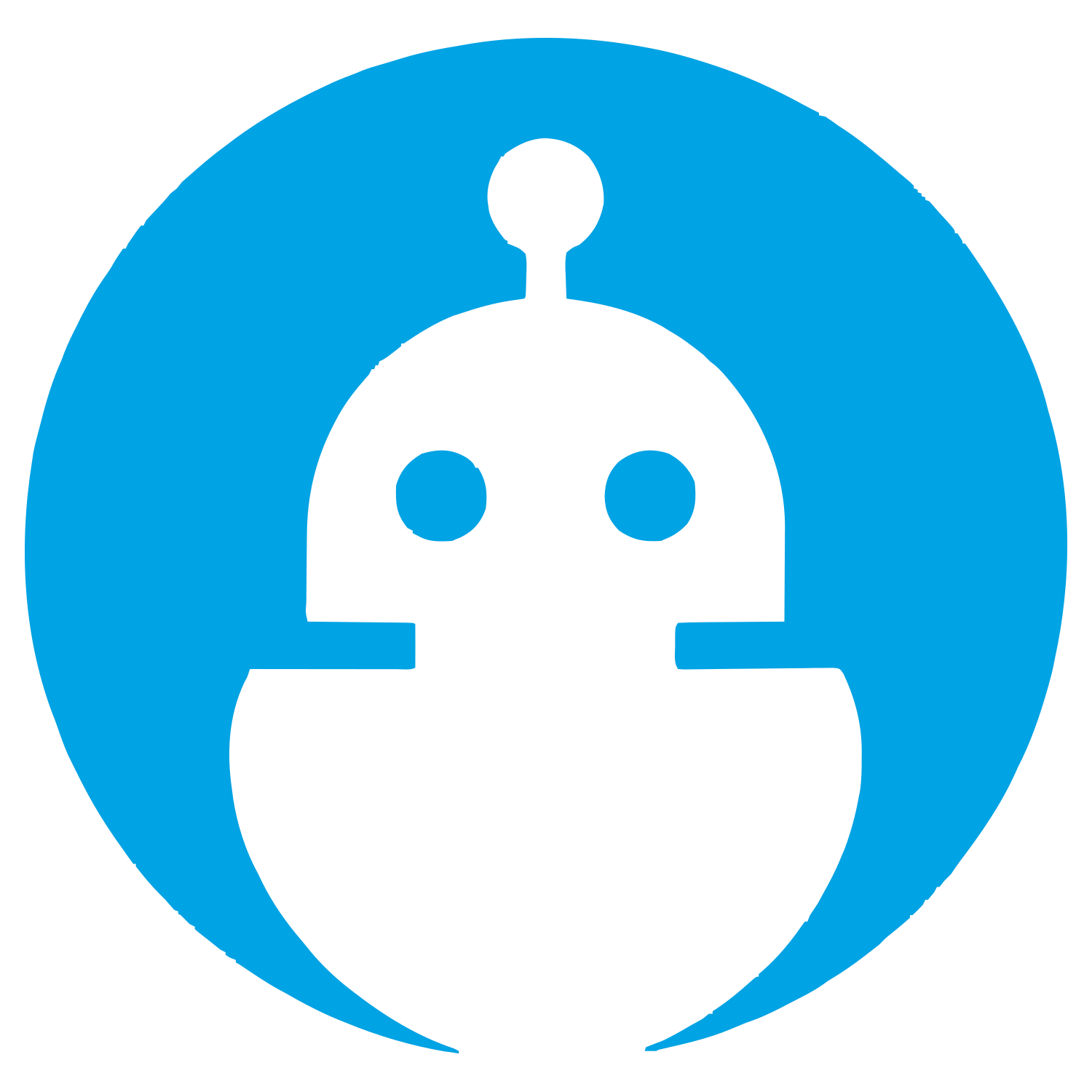 Robot Head Negative Space Logo #00a3e4