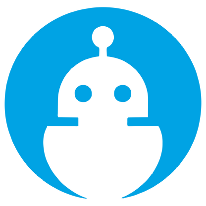 Robot Head Negative Space Logo #00a3e4