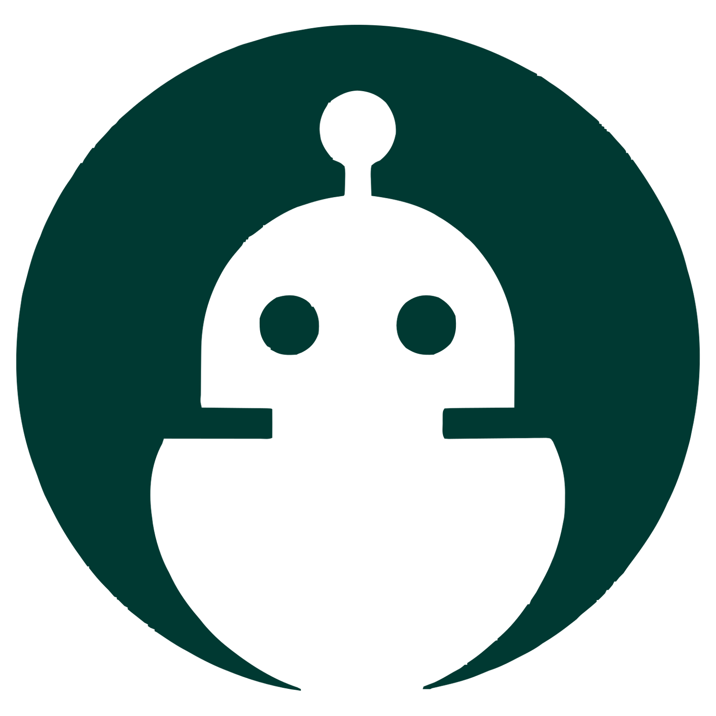 Robot Head Negative Space Logo #003932